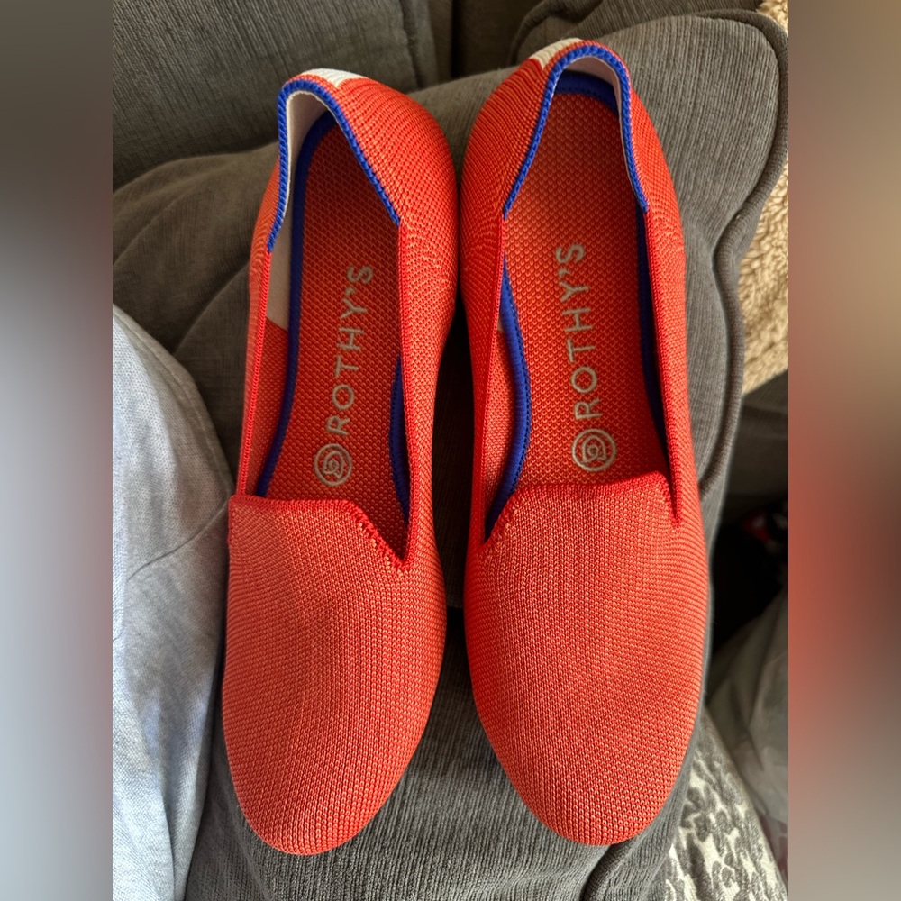 Rothy's persimmon navy orange  Flats
